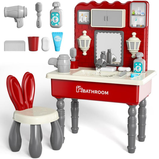 Play Kitchen Set, Pretend Play Playset Includes Toy Kitchen Accessories for Pretend Play, Indoor/Outdoor Toys Playset Christmas Birthday Gifts