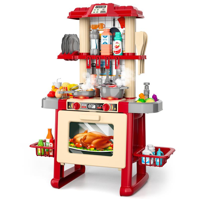 Play Kitchen Set, Pretend Play Playset Includes Toy Kitchen Accessories for Pretend Play, Indoor/Outdoor Toys Playset Christmas Birthday Gifts