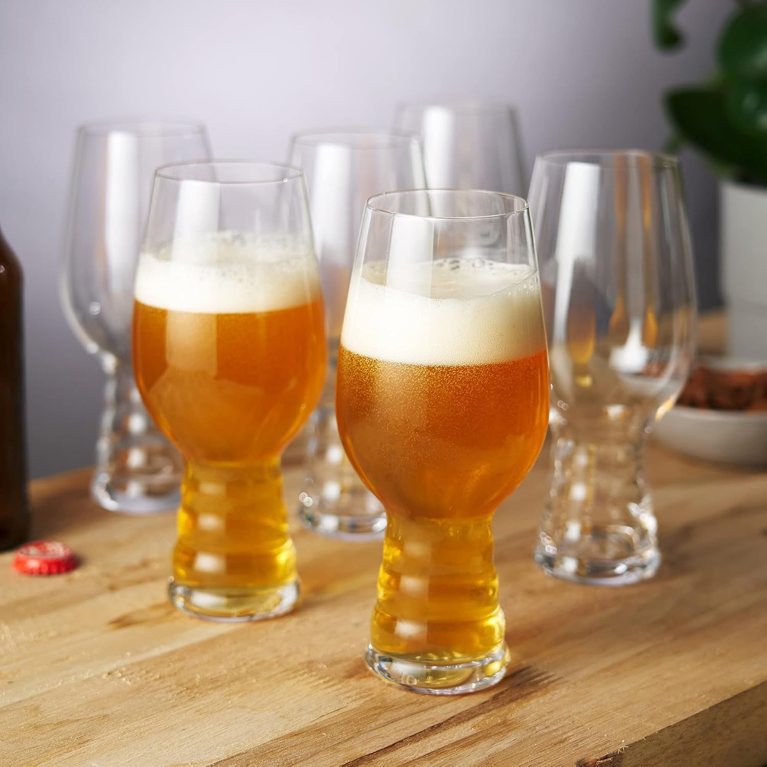 Craft Beer IPA Beer Glasses Set of 6, European-Made Drinking Glasses, Pint Beer Glasses, Glassware Set, Drinking Accessories, 19.1Oz