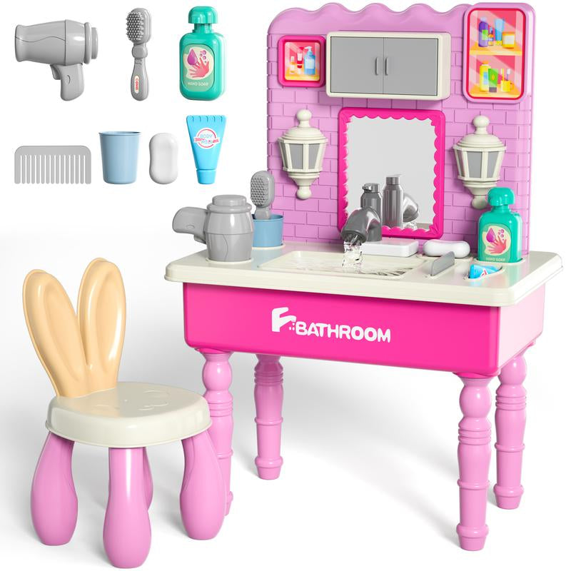 Play Kitchen Set, Pretend Play Playset Includes Toy Kitchen Accessories for Pretend Play, Indoor/Outdoor Toys Playset Christmas Birthday Gifts