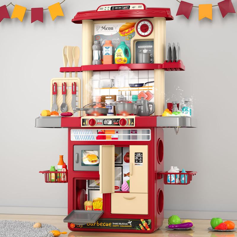 Play Kitchen Set, Pretend Play Playset Includes Toy Kitchen Accessories for Pretend Play, Indoor/Outdoor Toys Playset Christmas Birthday Gifts